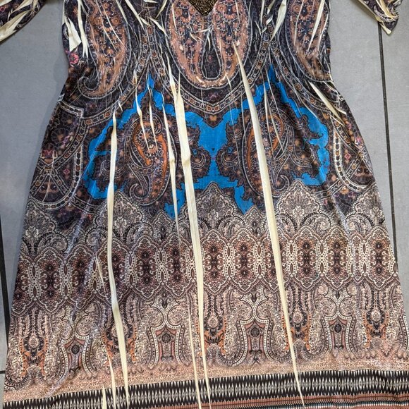 Boston Proper Boho Beaded Dress Multicolor Size M - Picture 9 of 11